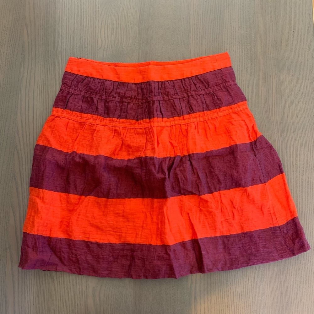 Loft orange and maroon skirt
